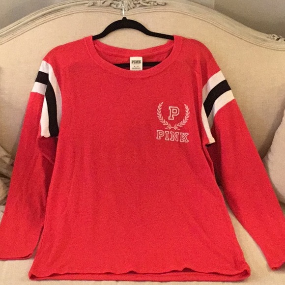 NWOT PINK VICTORIA’S SECRET Red Long Sleeve TOP - Picture 5 of 8